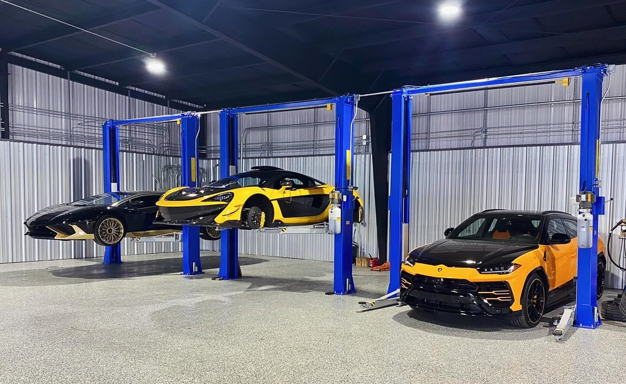 Tuxedo 2-Post Car lifts with Sports Cars