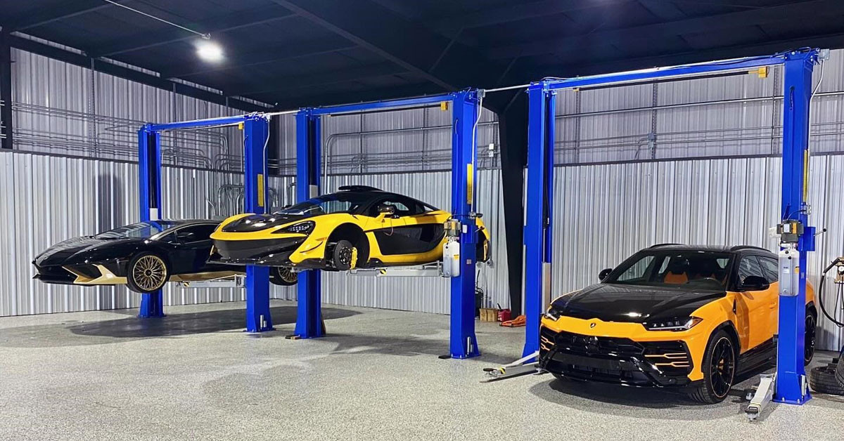 Tuxedo 2-Post Car lifts with Sports Cars