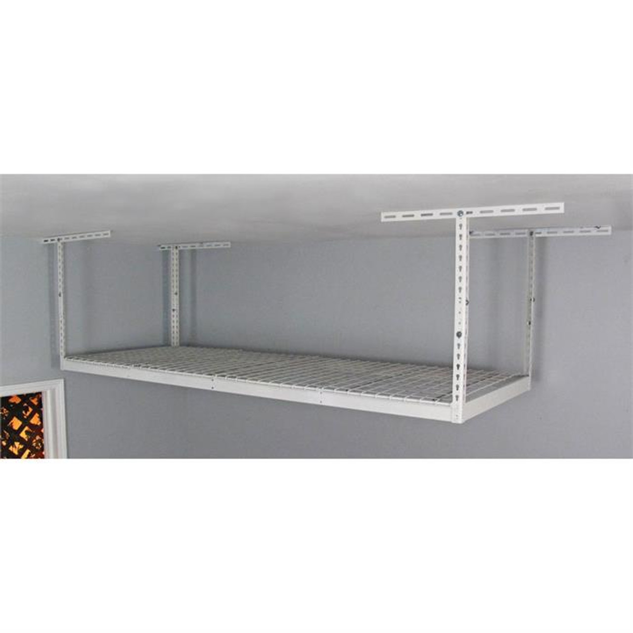 SafeRacks 3' x 8' Overhead Storage Rack 24" 45" Drop White