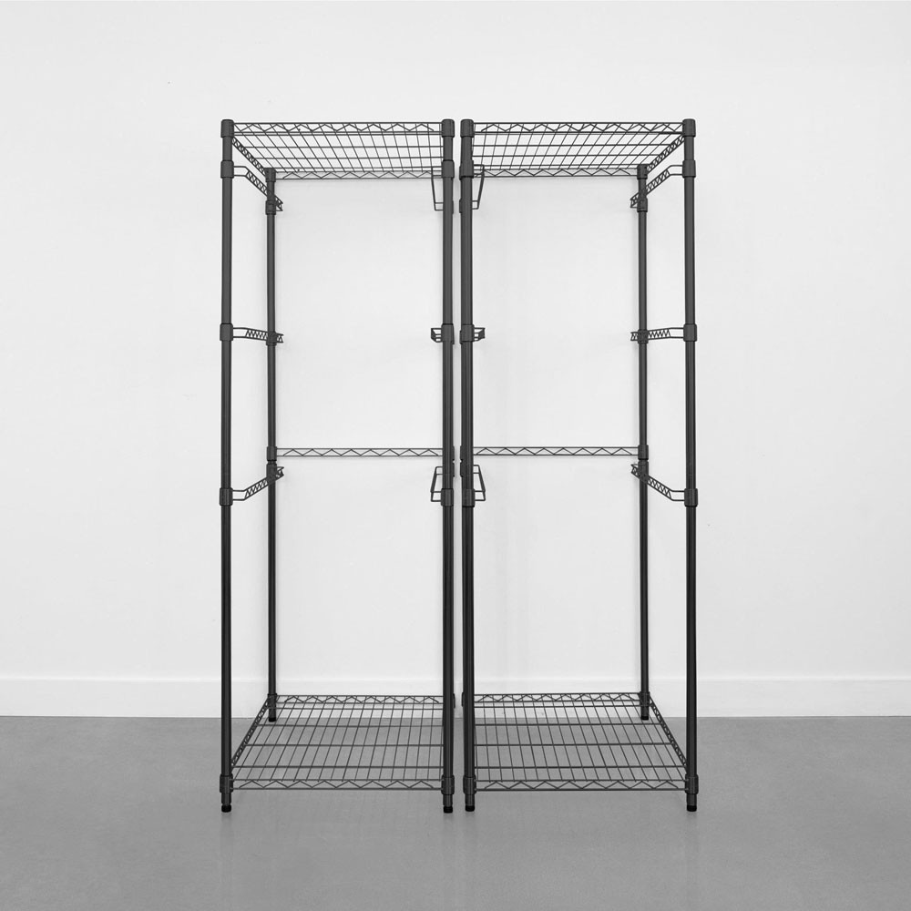 SafeRacks Storage Bin Rack (2-Pack) - Black