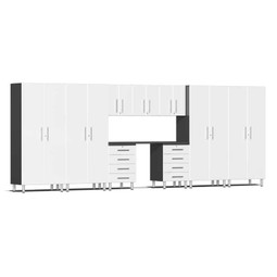 Ulti-MATE Garage 2.0 Series White Metallic 10-Piece Kit with Recessed Worktop Ulti-MATE Garage 2.0 Series White Metallic 10-Piece Kit with Recessed Worktop