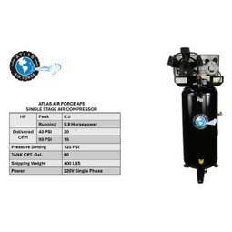 Atlas 60 Gallon Vertical Air Compressor