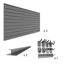 Proslat PVC Slatwall Standard Bundle - Light Gray
