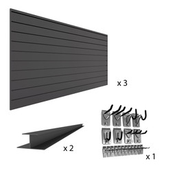 Proslat PVC Slatwall Standard Bundle - Charcoal Proslat PVC Slatwall Standard Bundle - Charcoal