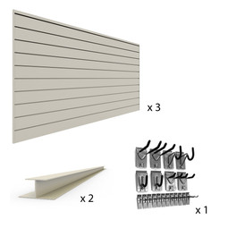 Proslat PVC Slatwall Standard Bundle - Sandstone Proslat PVC Slatwall Standard Bundle - Sandstone