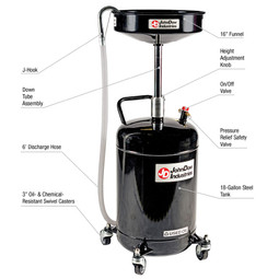 JohnDow JDI-18DC 18-Gallon Self-Evacuating Portable Oil Drain JohnDow JDI-18DC 18-Gallon Self-Evacuating Portable Oil Drain
