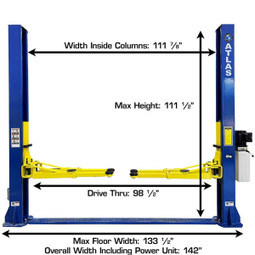 Atlas XH-TPF-9 9,000 lb. Capacity Baseplate 2-Post Lift