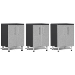 Ulti-MATE Garage 2.0 Series Silver Metallic 3-Piece 2-Door Base Cabinet Set