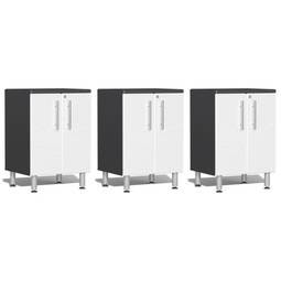 Ulti-MATE Garage 2.0 Series White Metallic 3-Piece 2-Door Base Cabinet Set