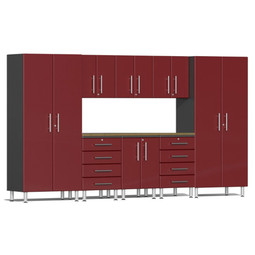 Ulti-MATE Garage 2.0 Series Red Metallic 9 Piece Kit with Bamboo Top Ulti-MATE Garage 2.0 Series Red Metallic 9 Piece Kit with Bamboo Top