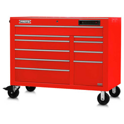 Proto 550E 50" Front Facing Power Workstation w/ USB- 10 Drawer - Gloss Red Proto 550E 50" Front Facing Power Workstation w/ USB- 10 Drawer - Gloss Red