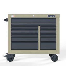 Proto Velocity 42" 14-Drawer Double Bank Roller Cabinet - Desert Tan