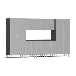 Ulti-MATE Garage 2.0 Series Silver Metallic 9 PC Kit with Worktop Ulti-MATE Garage 2.0 Series Silver Metallic 9 PC Kit with Worktop