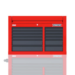 Proto Velocity 42" 12-Drawer Double Bank Top Chest - Red/Gray