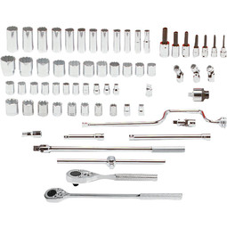 Proto 1/2" Drive 65 Piece Socket, Combination Set - 8 and 12 Point