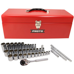 Proto 3/8" & 1/2" Drive 39 Piece Combination Socket Set- 6 Point