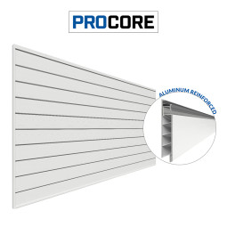 Proslat 4 ft. x 8 ft. PROCORE PVC Slatwall - White
