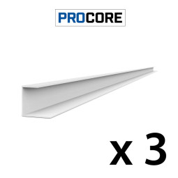 Proslat 8 ft. PROCORE PVC J Trim Pack (3-Pack) - White