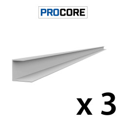 Proslat 8 ft. PROCORE PVC J Trim Pack (3-Pack) - Gray