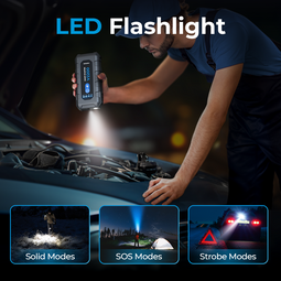 Topdon V2200 - 2200 Peak Amp Jump Starter, Power Bank, & Flashlight