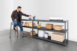 SafeRacks 18" x 60" x 72" Modular Garage Shelving - Hammertone SafeRacks 18" x 60" x 72" Modular Garage Shelving - Hammertone