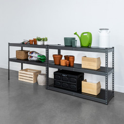 SafeRacks 18" x 48" x 72" Modular Garage Shelving - Hammertone SafeRacks 18" x 48" x 72" Modular Garage Shelving - Hammertone