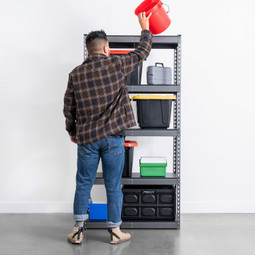 SafeRacks 18" x 36" x 72" Modular Garage Shelving - Hammertone