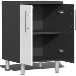 Ulti-MATE Garage 2.0 Series White Metallic 8 Piece Kit with Bamboo Top