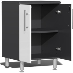 Ulti-MATE Garage 2.0 Series White Metallic 14-Piece Kit with Bamboo Worktop