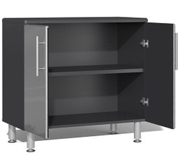 Ulti-MATE Garage 2.0 Series Silver Metallic 10-Piece Dual Workstation Set with Bamboo Worktop