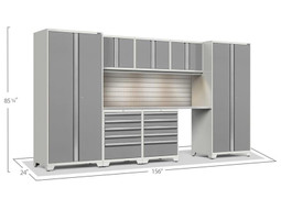 NewAge Pro Series 3.0 White 8 Piece Set w/Stainless Steel Top, LED Lights & Backsplash