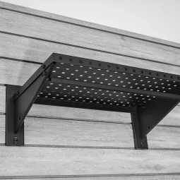 Proslat Stealth 24 in. Heavy Duty Metal Shelf with Clothing Pole
