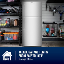 Maytag 30-Inch Wide Top-Freezer Refrigerator with Garage Mode-19 Cu. Ft. Stainless