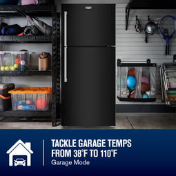 Maytag 33-Inch Wide Top-Freezer Refrigerator with Garage Mode-21 Cu. Ft. Black