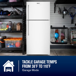 Maytag 33-Inch Wide Top-Freezer Refrigerator with Garage Mode-21 Cu. Ft. White