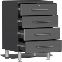 Ulti-MATE Garage 2.0 Series Grey Metallic 4 Piece Kit with Bamboo Worktop