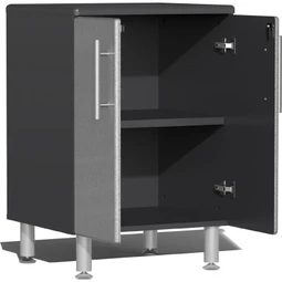 Ulti-MATE Garage 2.0 Series Silver Metallic 4 Piece Kit with Bamboo Worktop