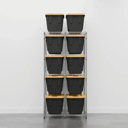 SafeRacks 12 Gallon Storage Bin Rack with Bins - Silver