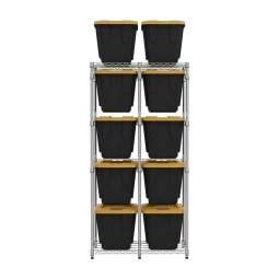 SafeRacks 12 Gallon Storage Bin Rack - Silver
