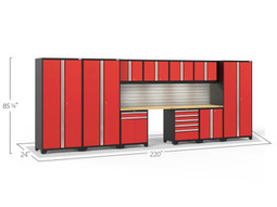 NewAge Pro Series 3.0 Red 12 Piece Set w/Bamboo Top, LED Lights & Backsplash