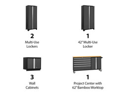 NewAge Bold 3.0 Grey 7 PC Set w/Bamboo Worktop