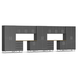 Ulti-MATE Garage 2.0 Series Grey Metallic 15-Piece Kit with Dual Workstation Ulti-MATE Garage 2.0 Series Grey Metallic 15-Piece Kit with Dual Workstation
