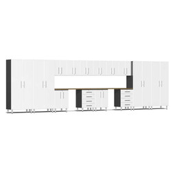Ulti-MATE Garage 2.0 Series White Metallic 16-Piece Kit with Dual Workstation Ulti-MATE Garage 2.0 Series White Metallic 16-Piece Kit with Dual Workstation