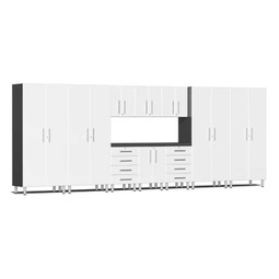 Ulti-MATE Garage 2.0 Series White Metallic 11-Piece Kit with Workstation Ulti-MATE Garage 2.0 Series White Metallic 11-Piece Kit with Workstation