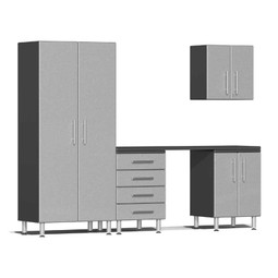 Ulti-MATE Garage 2.0 Series Silver Metallic 5-Piece Kit with Workstation Ulti-MATE Garage 2.0 Series Silver Metallic 5-Piece Kit with Workstation