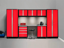 NewAge Bold 3.0 Red 8 Piece Set w/Stainless Steel Worktop & LED Lights