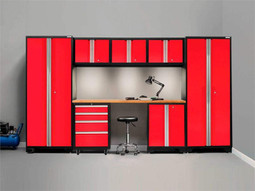NewAge Bold 3.0 Red 8 Piece Set w/Bamboo Worktop & LED Lights