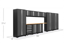 NewAge Bold 3.0 Grey 12 Piece Set with Bamboo Worktop