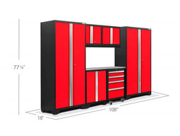 NewAge Bold 3.0 Red 7 Piece Set w/Stainless Steel Worktop & LED Lights NewAge Bold 3.0 Red 7 Piece Set w/Stainless Steel Worktop & LED Lights