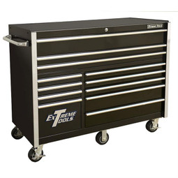 Extreme Tools RX Series 55" 12-Drawer Roller Cabinet - Black
